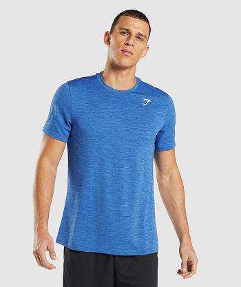 Gymshark Arrival Marl T Shirts Herr Blå Blå | SE 3902HAP